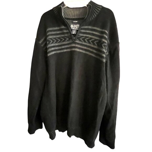 American Rag Other - American Rag Mens Black 2XL XXL Quarter Zip Pullover Ribbed  Sweater